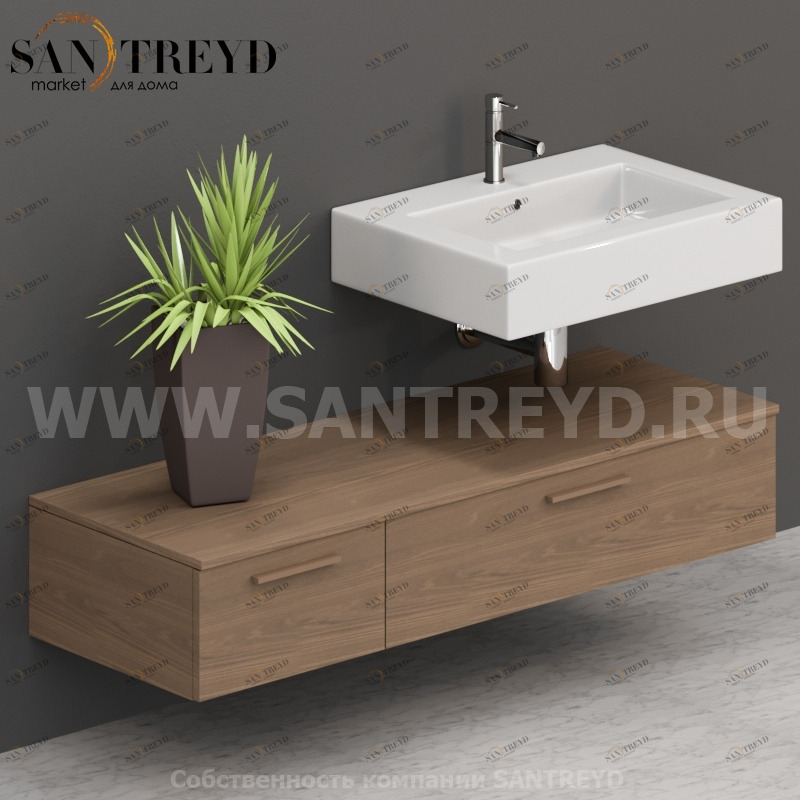 T14552CF Столешницы для использования в сочетании с тумбами и открытыми тумбами 145 см цвет Дуб кофейный ARREDO WOOD Италия Ceramica Globo