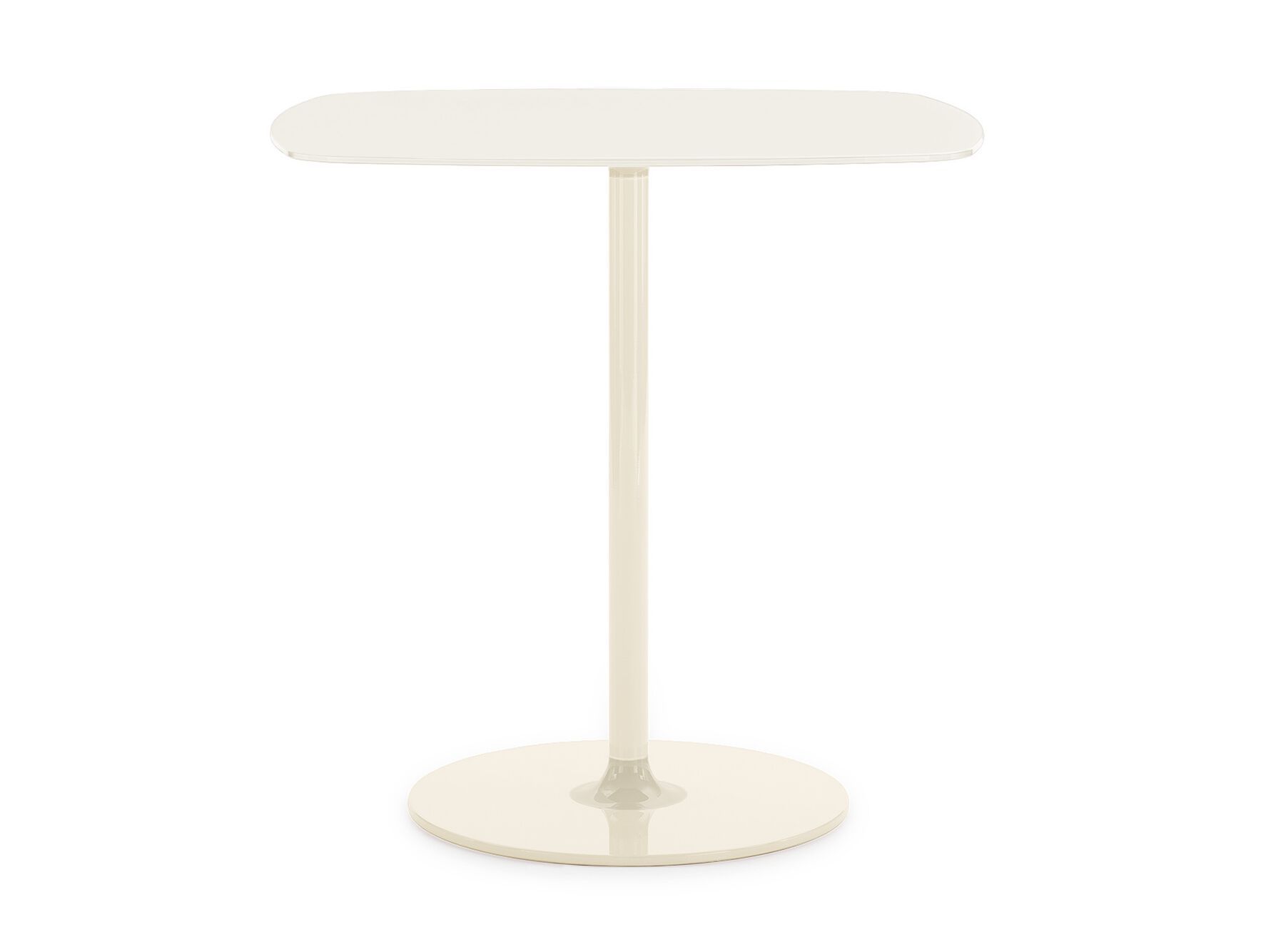 Квадратный стол с хрустальной столешницей и стальным основанием Kartell Тьерри ARCH-00023989