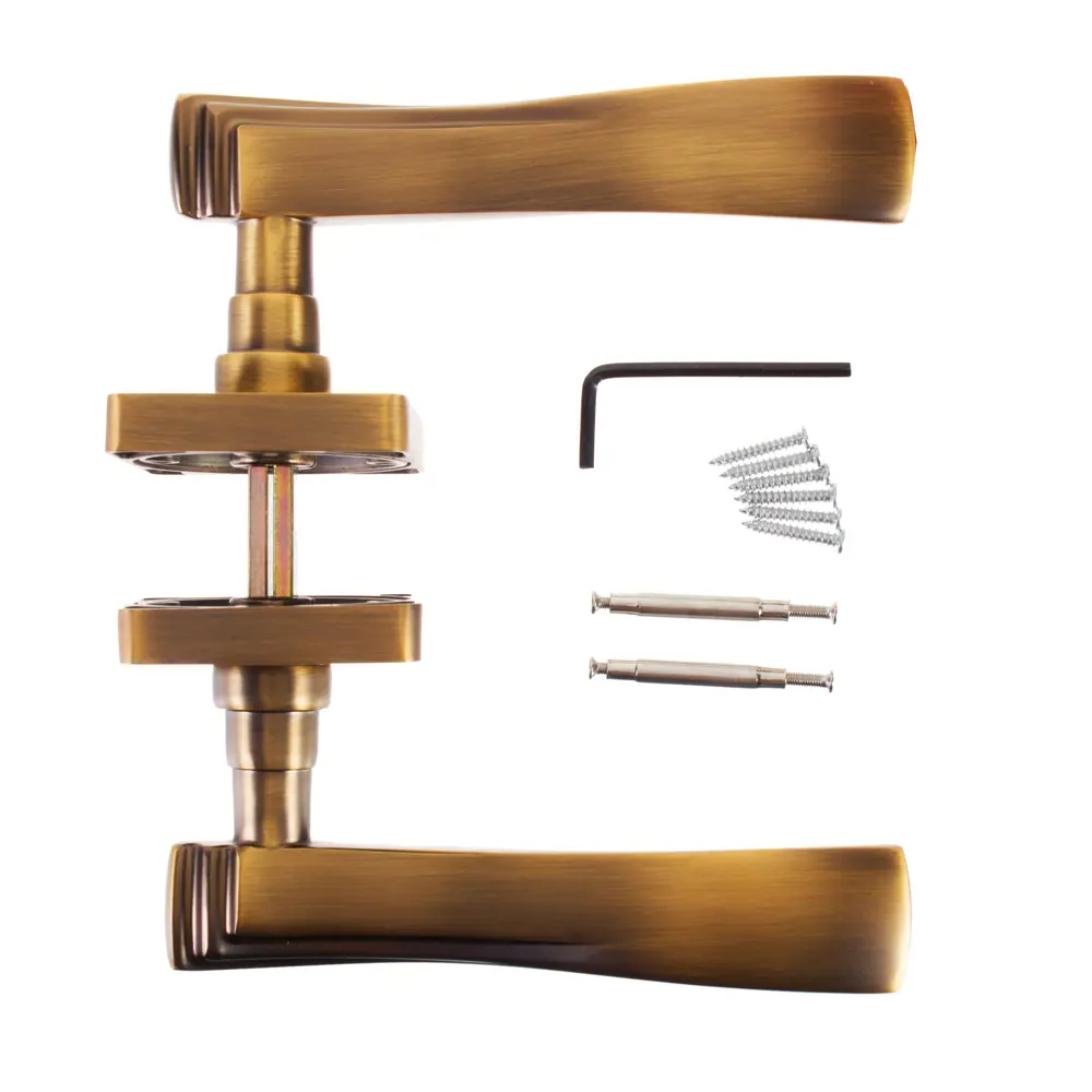 Ручки дверные на розетке Renz Джулия, ЦАМ, цвет кофе STLM-2207803 - Вид №1