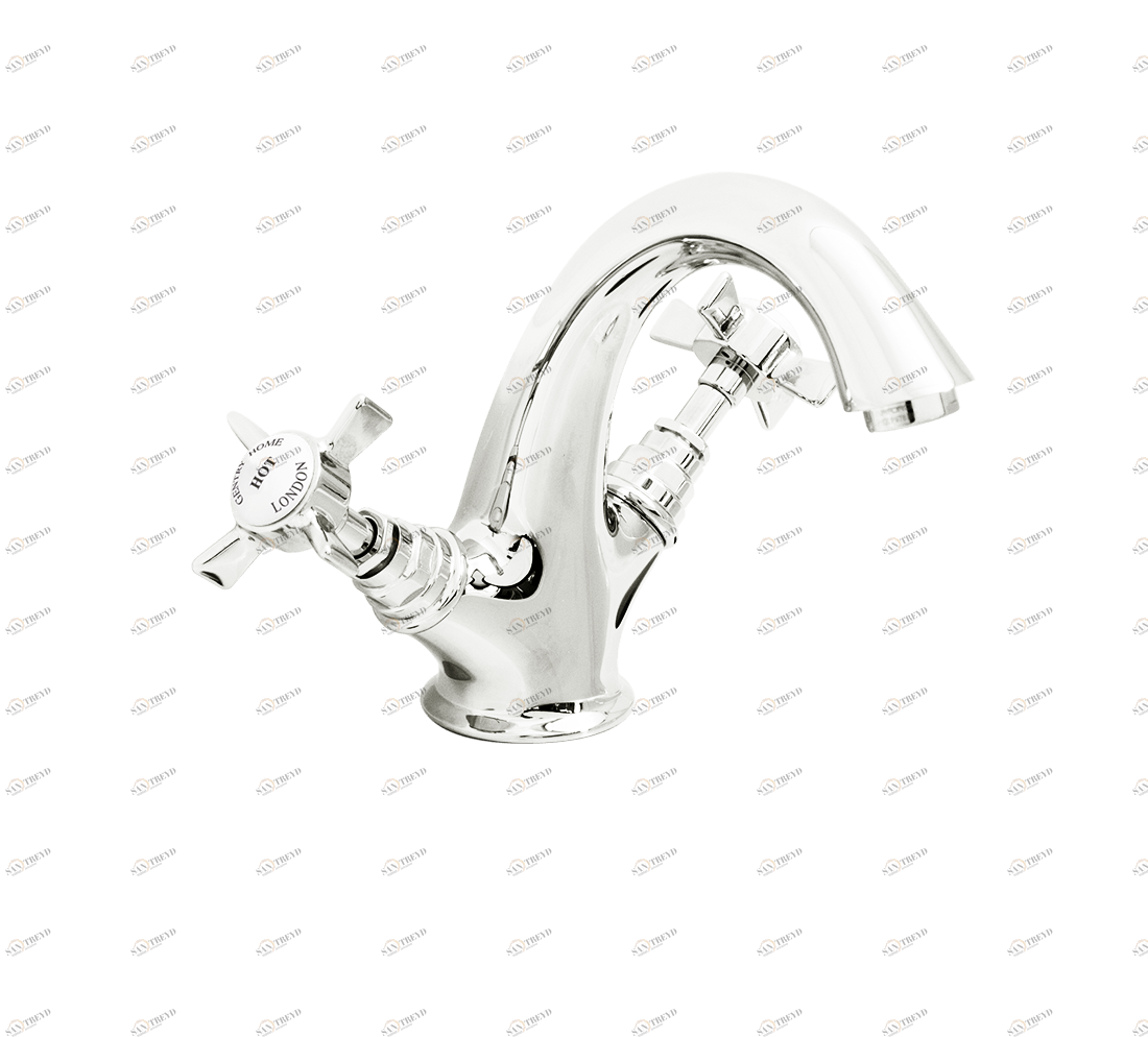 Gentry Home Смеситель для раковины Style на три отверстия с всплывающей пастой Ascot Никель GH101408 