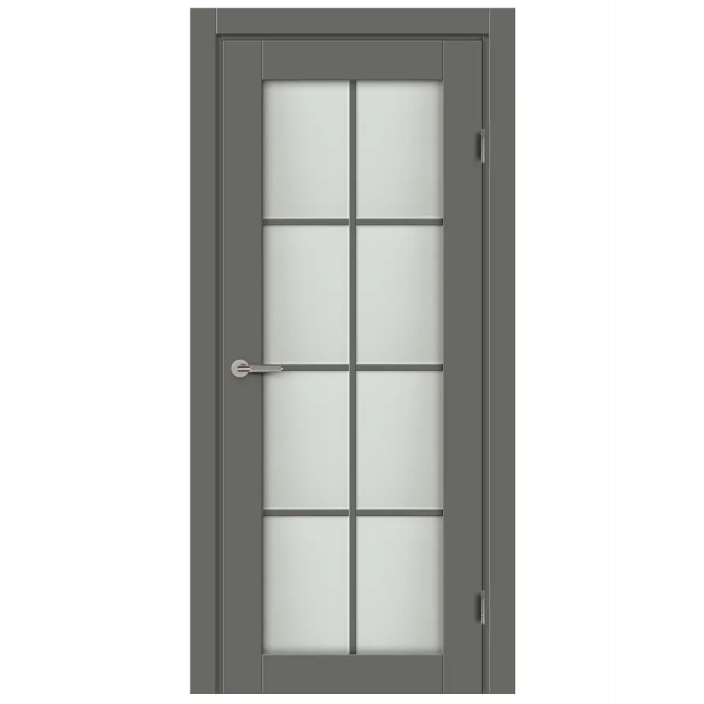 Комплект двери Пьемонт со стеклом 60x200 см Hardflex цвет стиппл грей без доборов МАРИО РИОЛИ STLM-2136957
