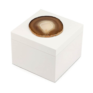 600627-WR ABHIKA КОРОБКА КАМЕНЬ ДЕКО WHITE/RED