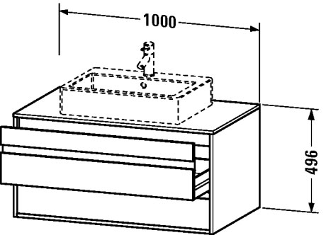 Тумбочка подвесная Ketho #KT6655 1000 x 550 мм Duravit KT665504949 - Вид №1