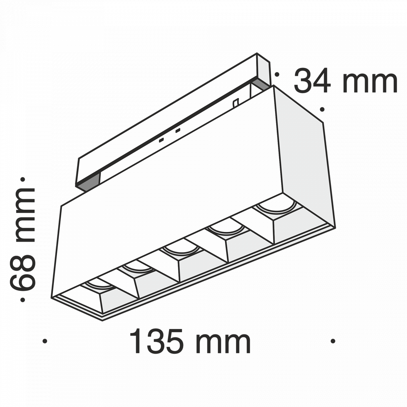 Трековый светильник черный TR014-10W4K TECHNICAL MAGNETIC TRACK SYSTEM 00-3956236 Черный  - Вид №5