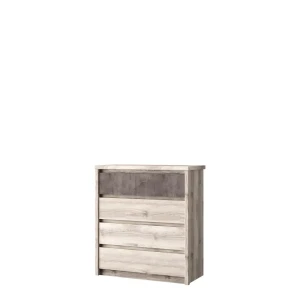 91733244 Комод Anrex 4S Jazz 4 ящика 86.80x40.30x95.20 ЛДСП цвет каштан найроби/оникс STLM-1348465