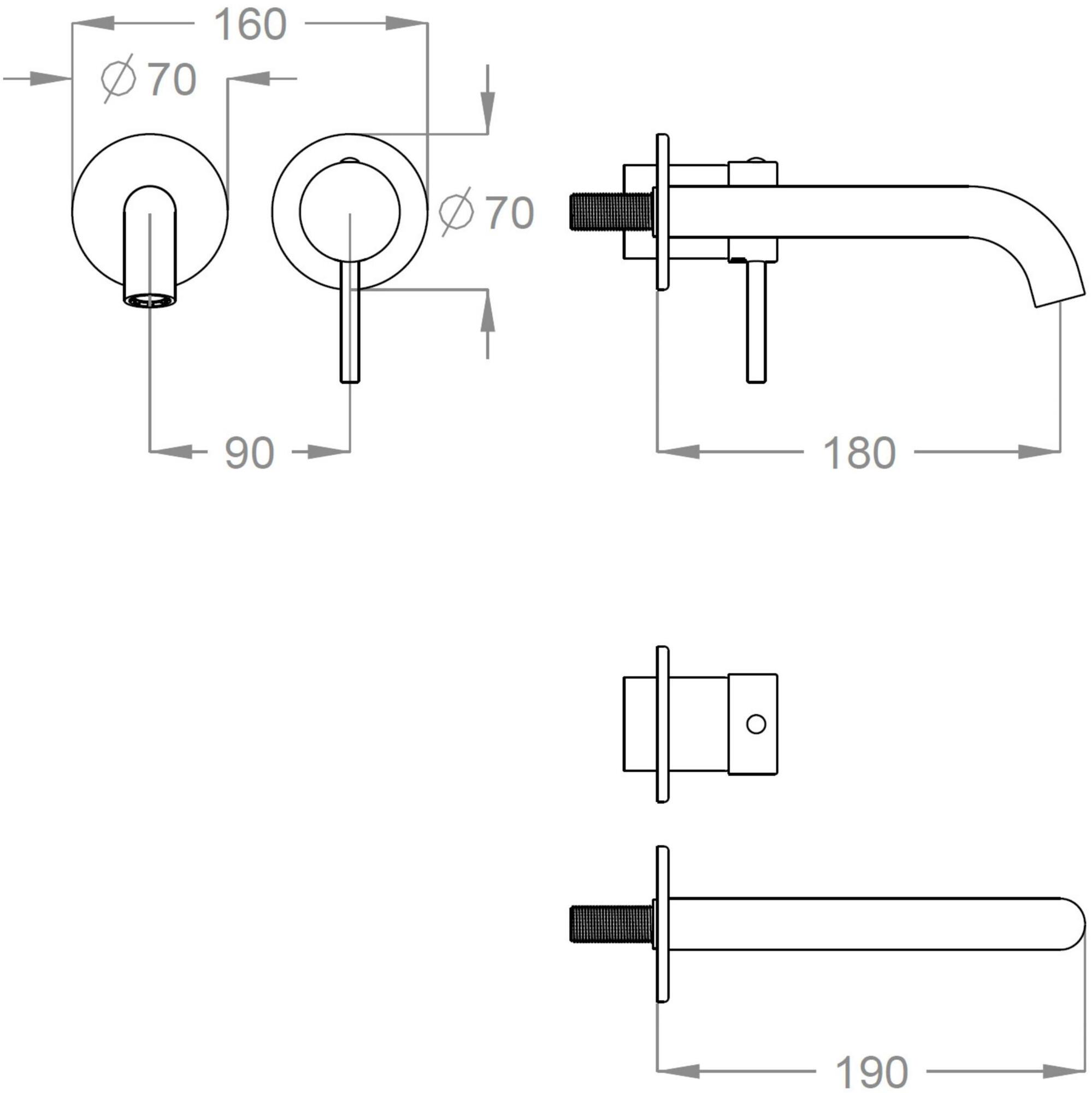 Fir Italia Смеситель для умывальника настенный из латуни Cleo 84 8418108 - Вид №1