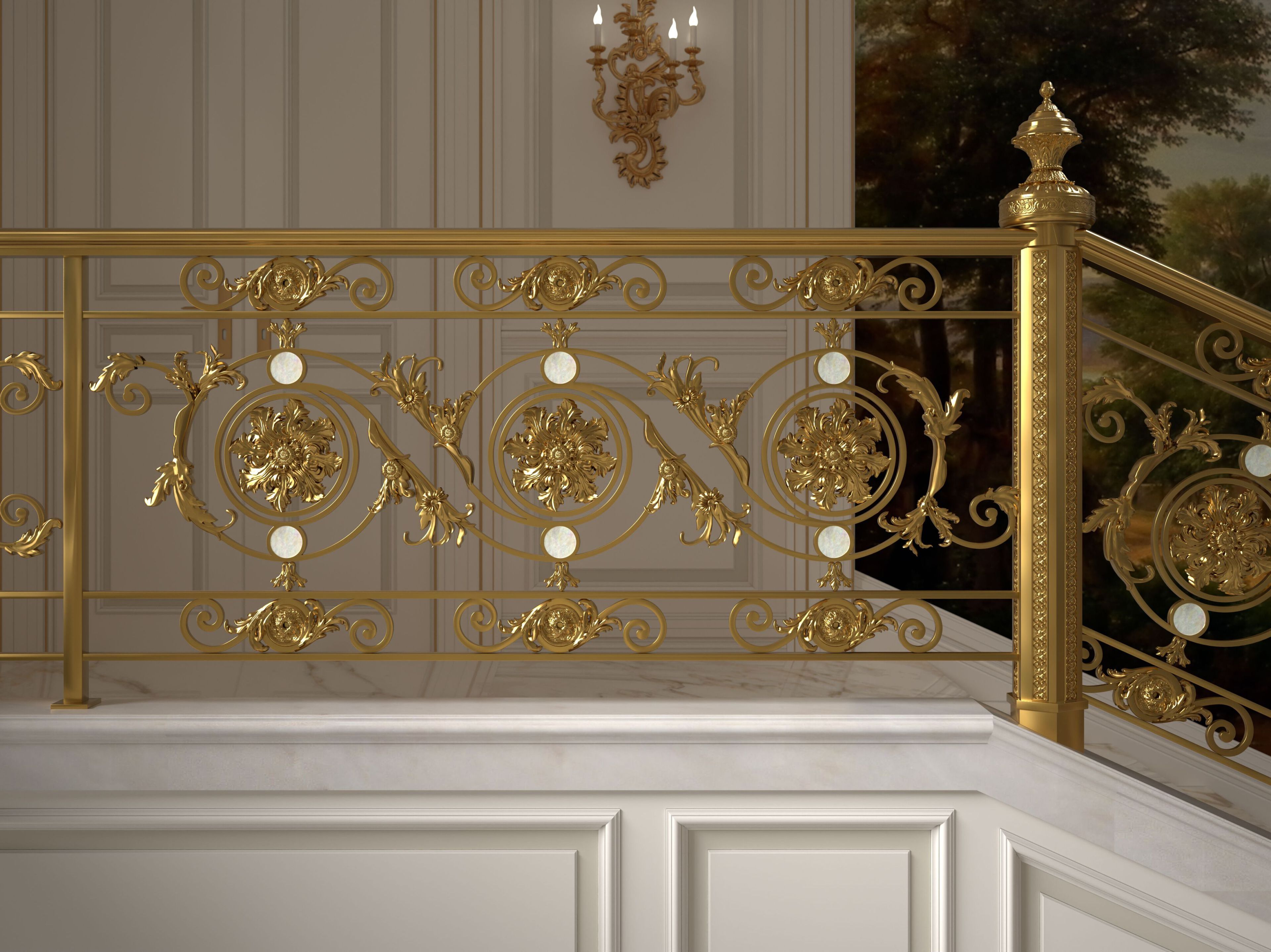 Латунные перила для лестницы Galbiati Luxury Balustrade ARCH-00040484
