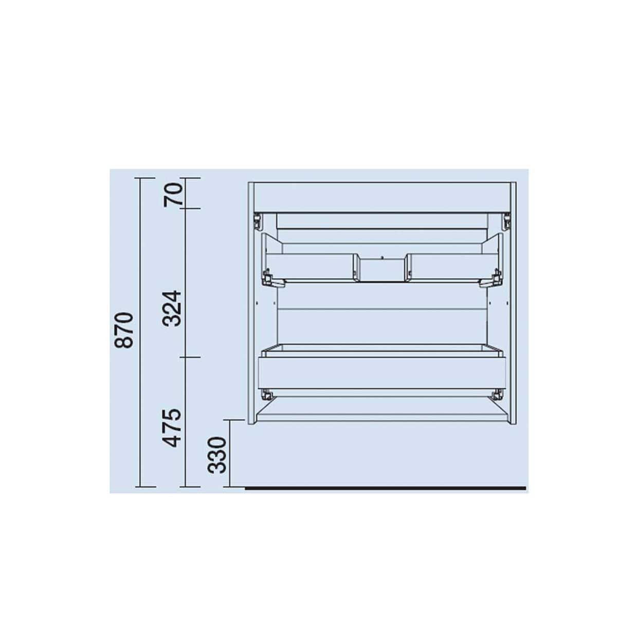23295 SALGAR Мебель для умывальника FUSSION CHROME 800 SBIANCATO с 2 ящиками 797 x 540 x 450 мм Sbiancato - Вид №3