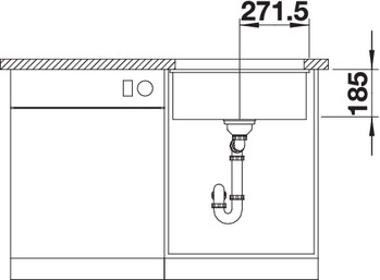 523733 Кухонная мойка Blanco Subline 500-U Ceramic белый  Blanco Subline Белый - Вид №4