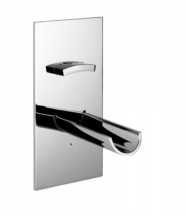 56539/22 Смеситель для раковины настенный 220 мм. излив и смеситель на одной пластине, со встроенной коробкой, внутренними соединениями, системой регулирования потока, прогрессивным картриджем. Bongio Acquaviva