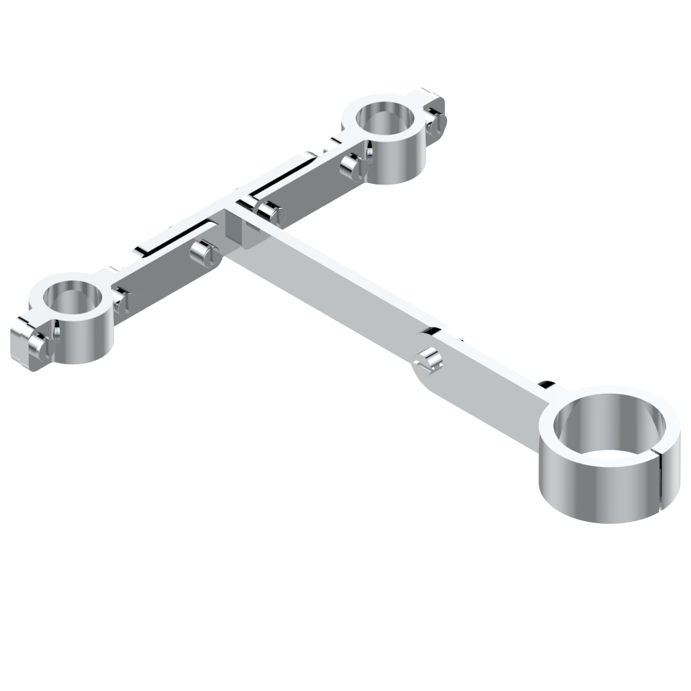 G00-699/38 Т-образный фиксатор с регулируемым межосевым расстоянием от 150 до 200 мм для стойки Ø 20 мм и донного клапана Ø 38 мм Thg-paris прочие артикулы THG Хром G00-699/38 CAT.A