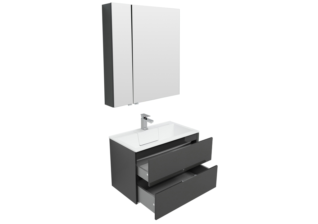 Мебель для ванной Aquanet Алвита 80 серый антрацит 00241387 - Вид №6