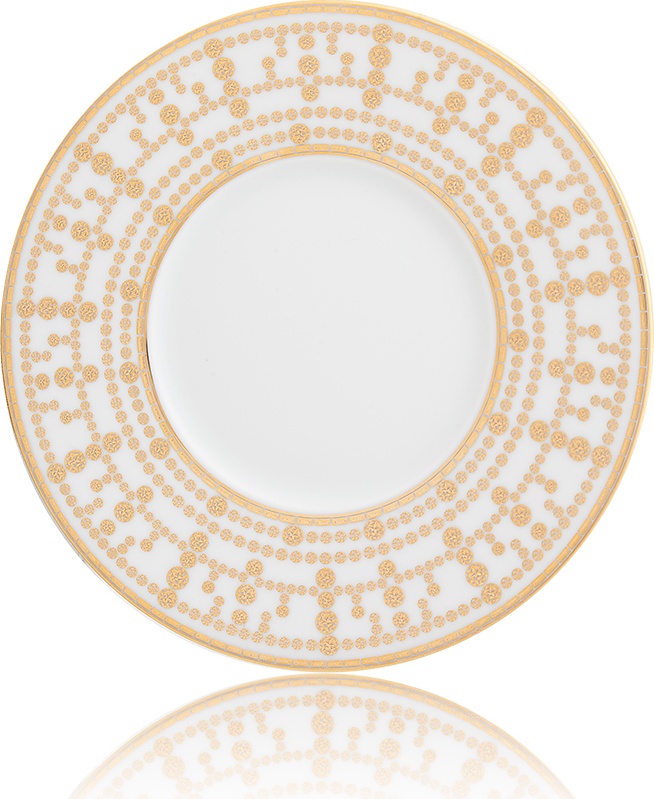 10586072 Haviland Тарелка десертная 16см "Тиара" (белый, золотой декор) Фарфор 