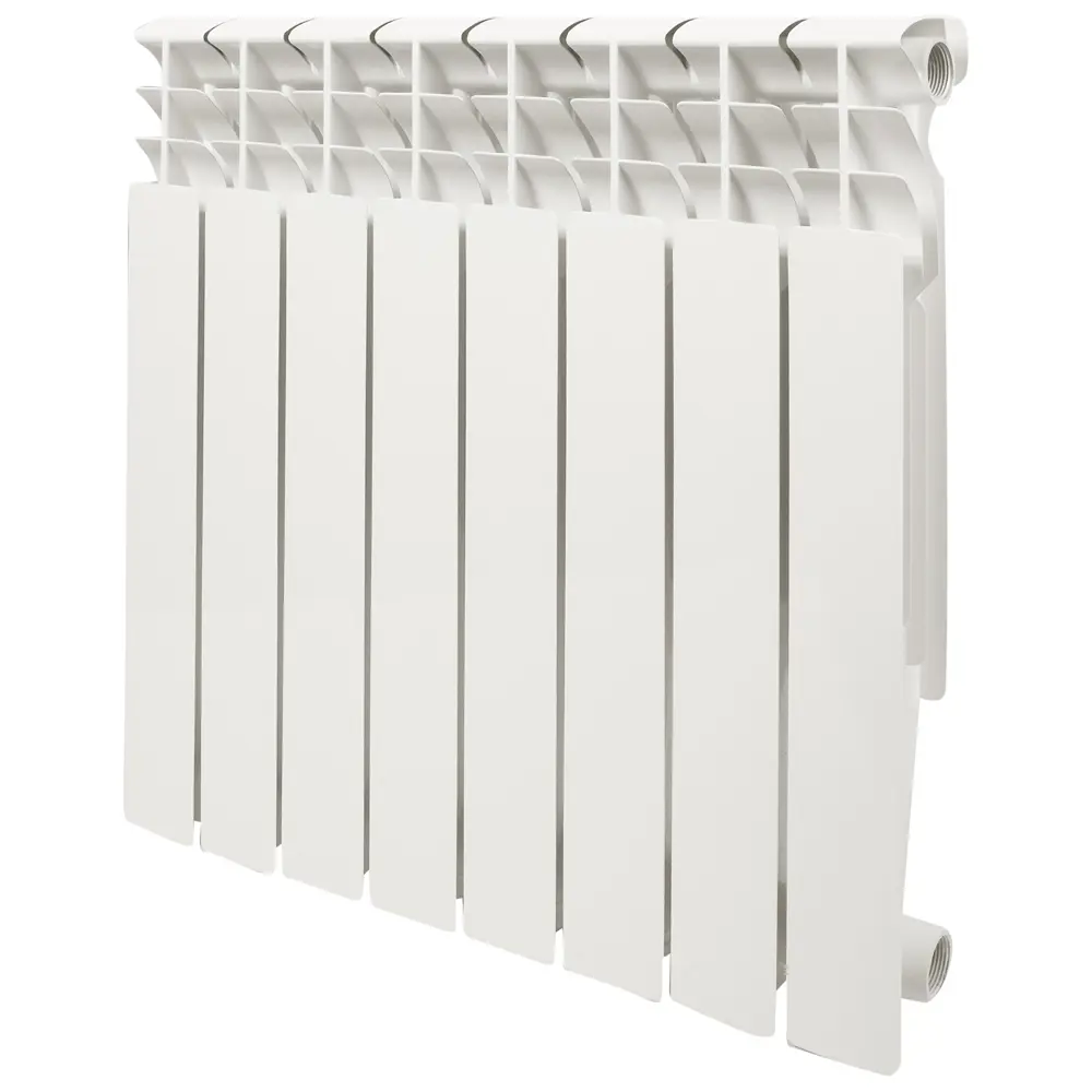 Радиатор секционный Monlan Aluminium 500/96 8 секций боковое подключение алюминий белый STLM-2076307 - Вид №1