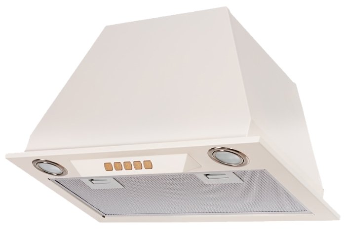 INLINEA 52 C Встраиваемая вытяжка, ширина 52 см, отвод/рециркуляция, 650 м3/час, электронное управление, 3 скорости, галогенное освещение 2х20 вт, анодированный алюминиевый жироулавливающий фильтр,таймер, угольный фильтр с6с (опция), 42-56 дб, цвет бежевы Santreyd 