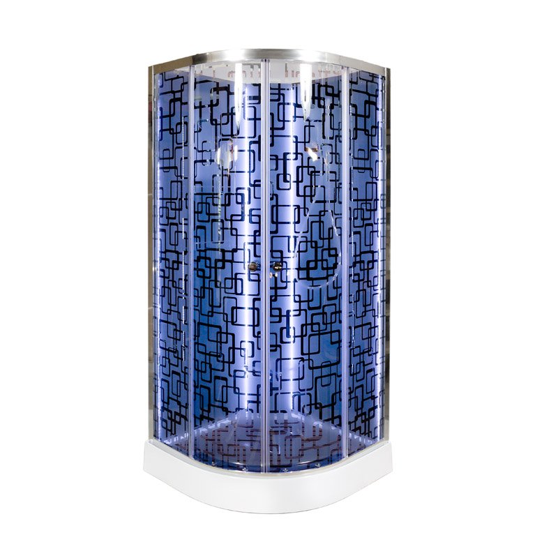 ЕМ1511 L N с гидромассажем (гм.) Душевая кабина DETO Серия EM BМ1510 N LED BLACK - Вид №1