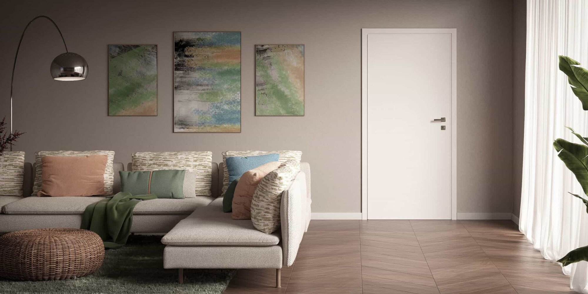 Бронированная входная дверь со скрытыми петлями DIERRE Minimal ARCH-00047981 - Вид №1