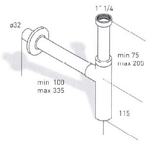 Cифон для раковины MIGLIORE ML.RIC-10.112, хром, Ø32 ML.RIC-10.112.CR - Вид №1
