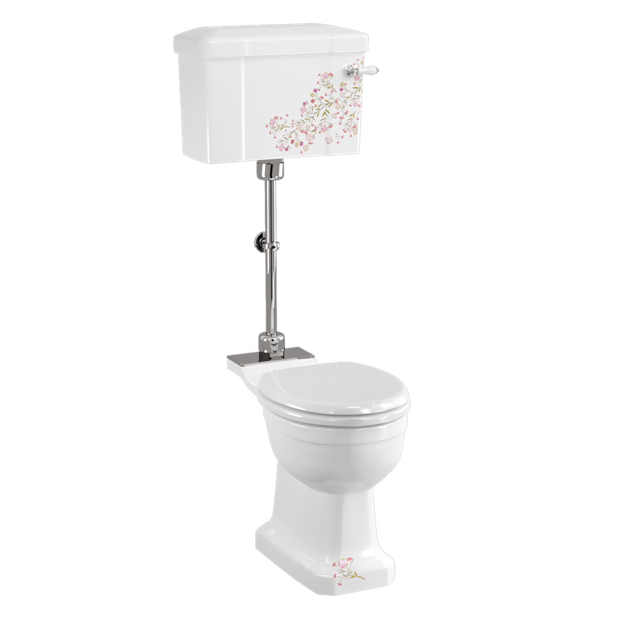 Burlington Bespoke Стандартный унитаз среднего уровня Bespoke Oriental Blossom с бачком на 520 рычагов P5 BLOSS T33 CHR C1 BLOSS 
