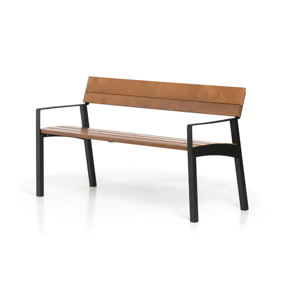 Скамья садовая Europe EU150 148x60x82 см дерево черный/коричневый GRATAR STLM-2122820