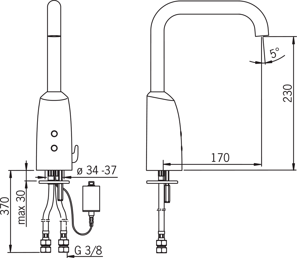 Oras 6331FZ Смеситель для умывальника, 6 V, Bluetooth 6331FZ Electra Хром  - Вид №1
