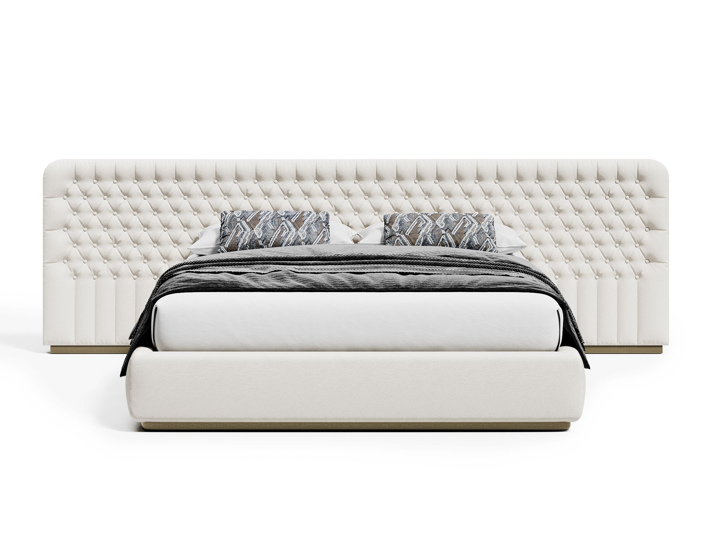 Кожаная двуспальная кровать с капитонным изголовьем Capital Collection OPERA ARCH-00138329 - Вид №2