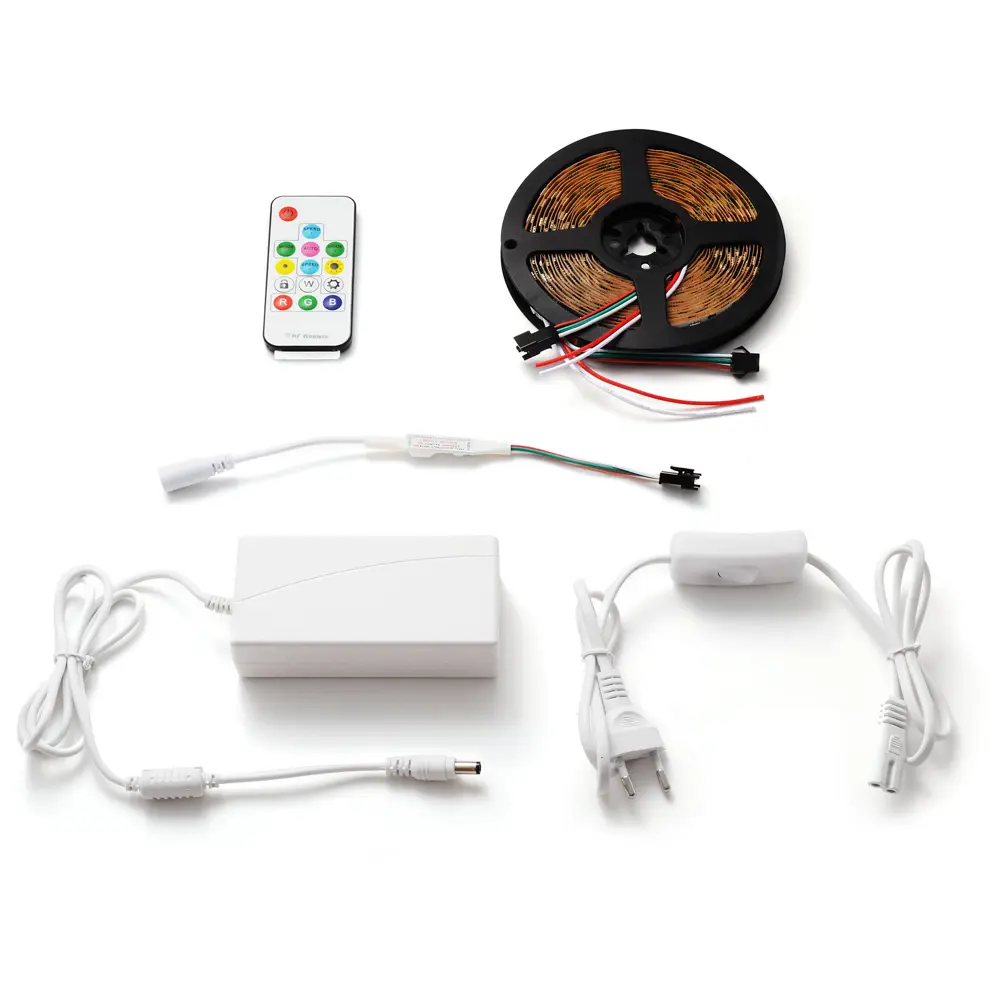 Адресная светодиодная лента Apeyron SMD5050 12В 10 мм 5м 14.4 Вт/м 60диод/м RGB STLM-2151045 - Вид №14
