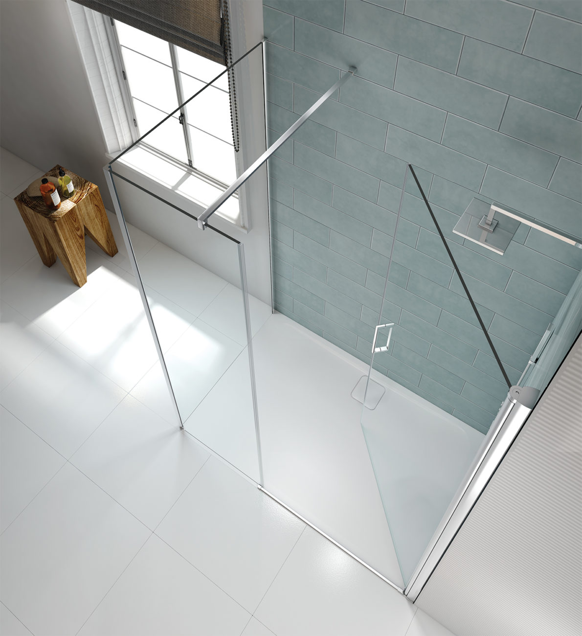 Дверь душевая для установки с боковой панелью S8FPI1203HB Merlyn Pivot Хромированный  - Вид №3