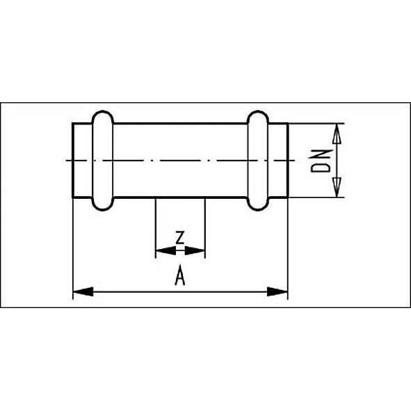 617270S35 SANHA 17270S пр.-фит. газ, нерж.сталь, муфта подвижная ВПр-ВПр 35 мм  - Вид №1