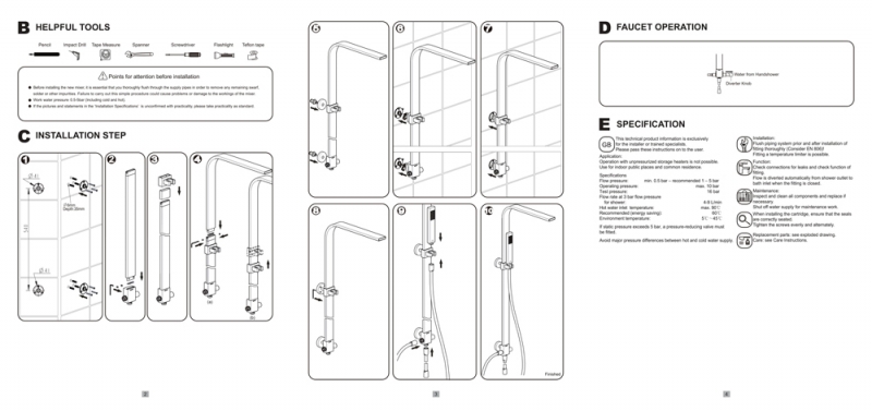 Душевая колонна для душа без смесителя ARC D224K-ENG bravat - Вид №2