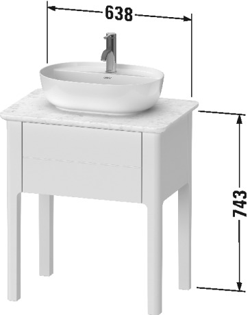 Luv Тумбочка для консоли напольная Duravit LU956009292 - Вид №1