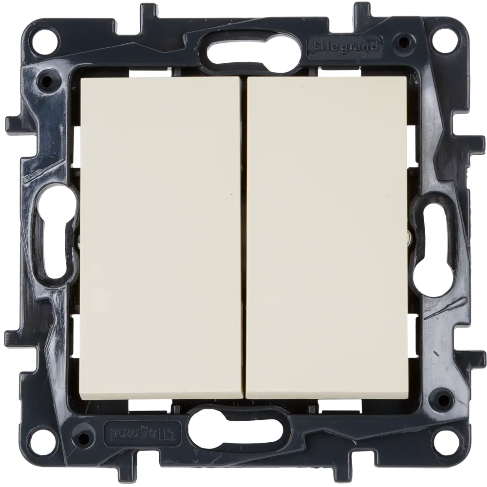 82064675 Выключатель встраиваемый Legrand Structura 2 клавиши, цвет слоновая кость STLM-0018659