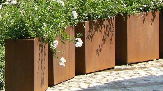 GARDA DESIGN Низкая прямоугольная кашпо для общественных мест из листового металла sun-id-1468029 - Вид №2