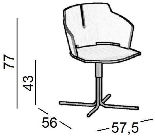 Luxy Кресло вращающееся с 4-мя спицами Prima sun-id-1491319 - Вид №4