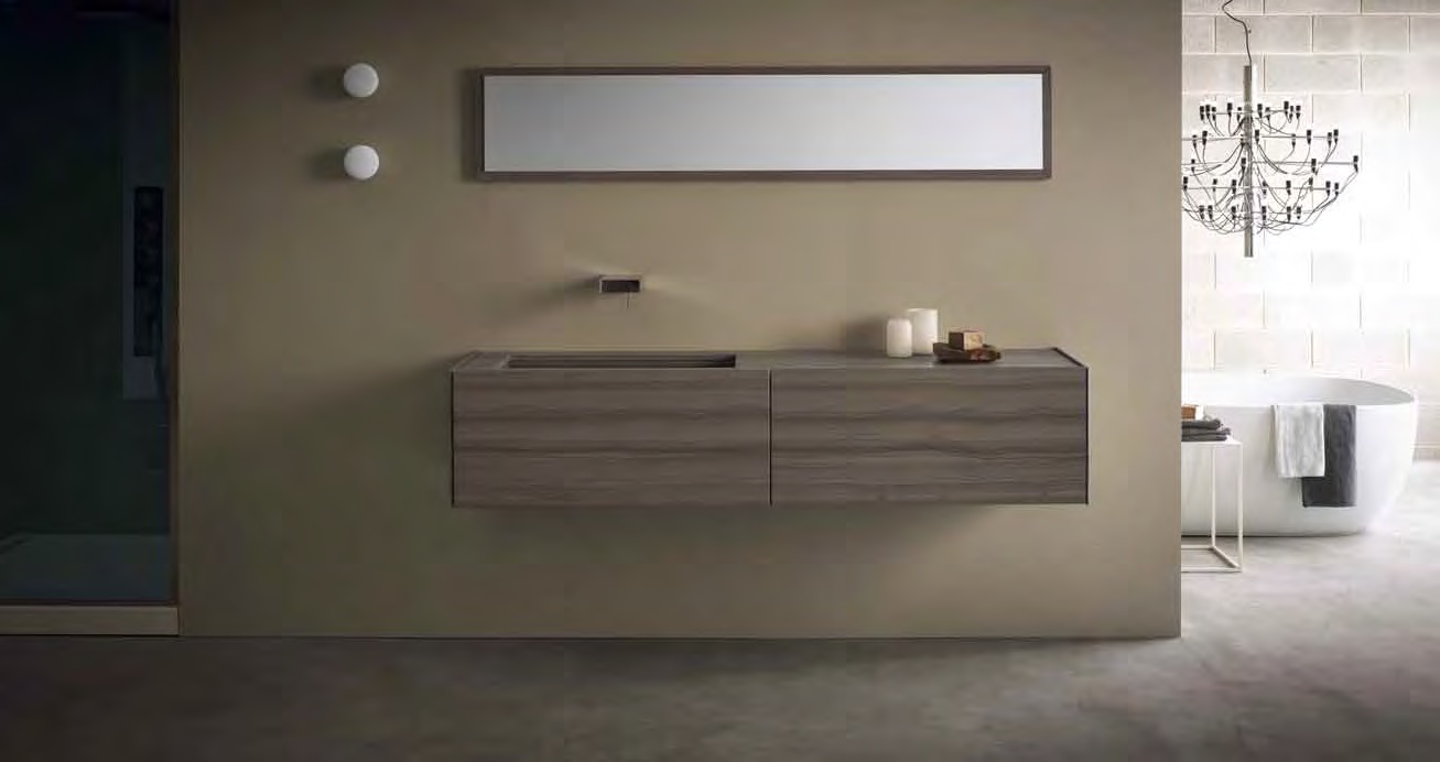 Toscoquattro Комплект мебели для ванной 01 из мрамора TIME св. коричневый T2180LD17S3LD - Вид №1