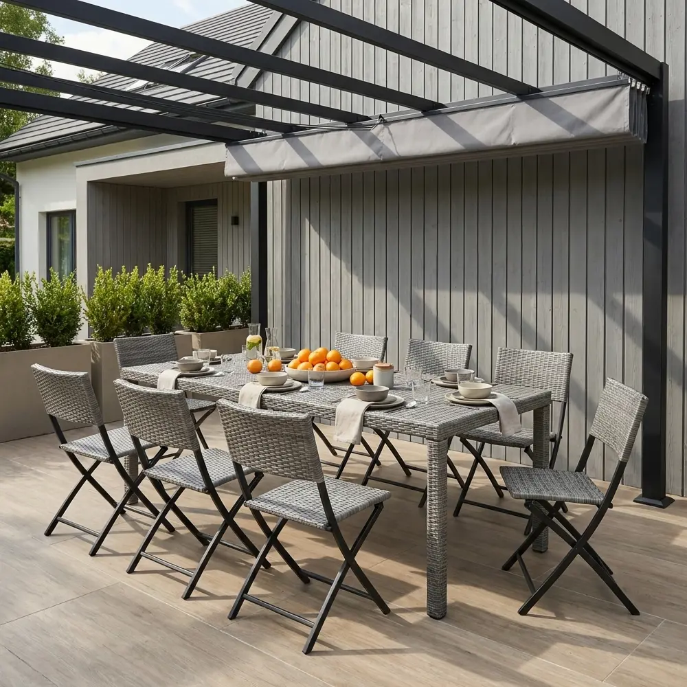 Стул складной Zena 46x102 см пластик серый Santreyd нет STLM-2145401 - Вид №6