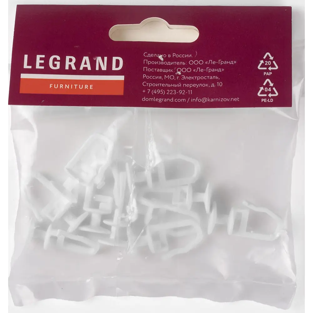 Крючки для штор DOMLEGRAND Кантри прозрачные 10 шт - невидимая фиксация карниза 89442409 STLM-1581310