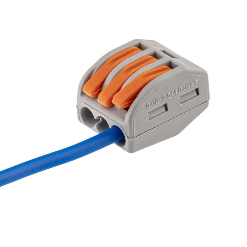 84746778 Клеммы соединительные монтажные с рычажком Duwi СМК 222-413 3-проводные 4мм² серые 50шт 26638 9 STLM-1109494  - Вид №10