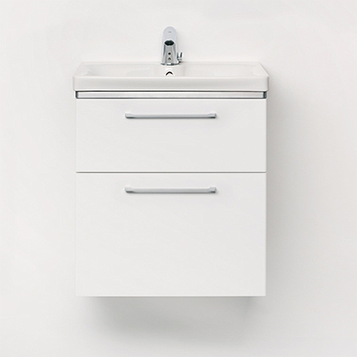 9610021101 IDO Glow напольная тумба под умывальник, с двумя ящиками, W = 580 мм, W1 = 600 мм, белый - Вид №2