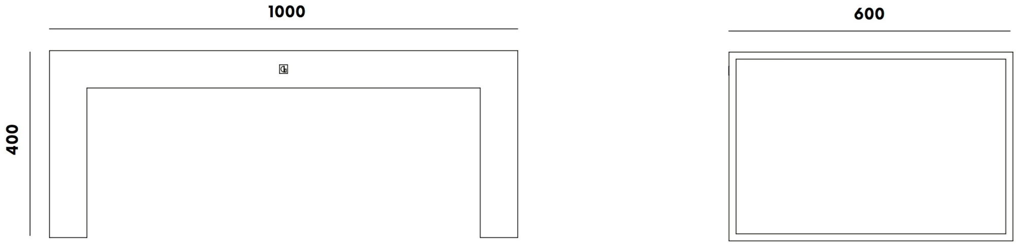 Gravelli Низкий прямоугольный журнальный столик из бетона sun-id-1426087 - Вид №3