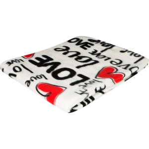 Плед «Love», 130х170 см, флис, цвет розовый