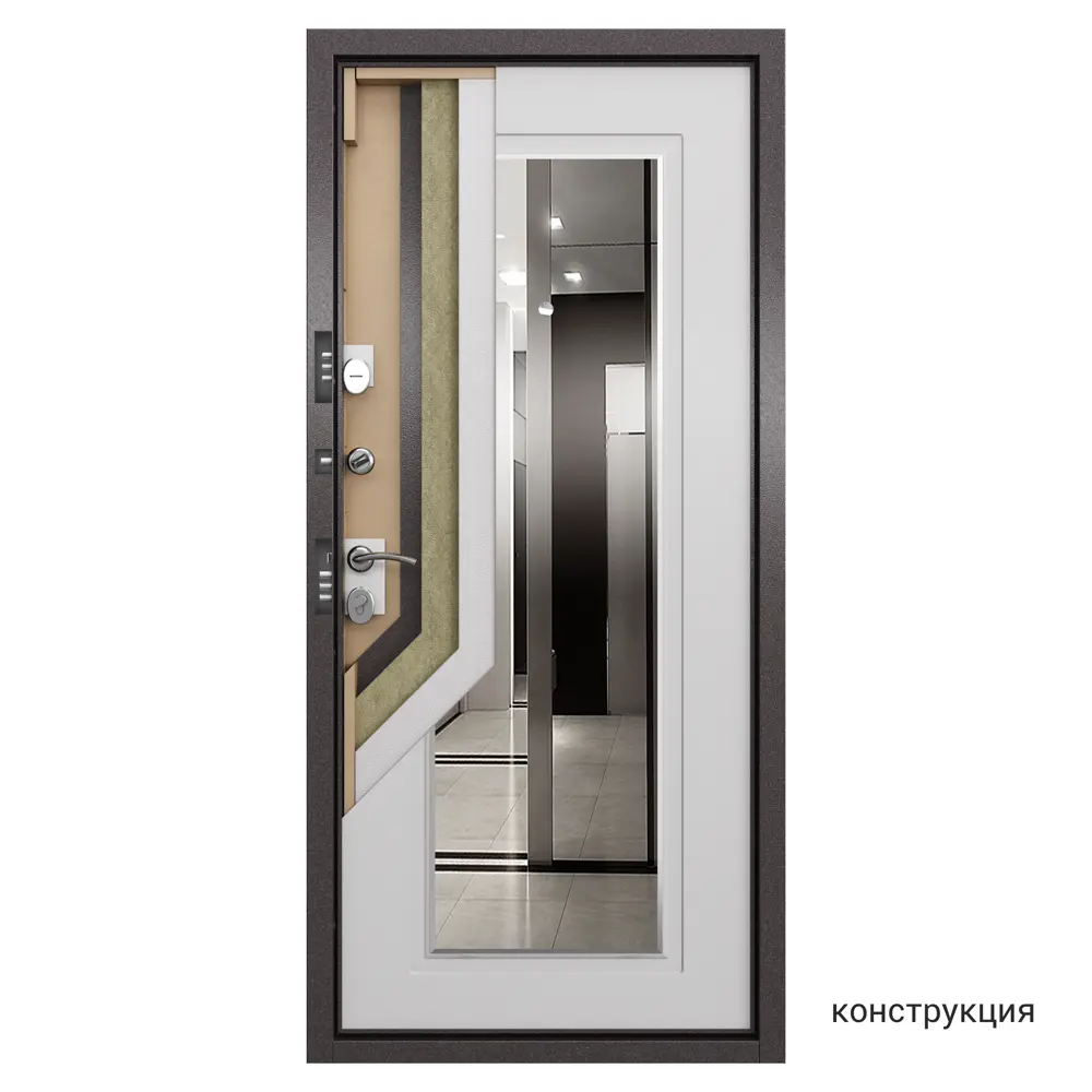 Дверь входная металлическая Грата 950 мм левая цвет скай белый РР TOREX STLM-2016890 - Вид №18