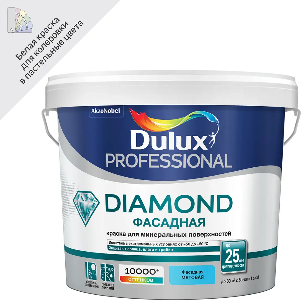 Краска для колеровки Dulux Фасадная Гладкая прозрачная база BM 4.8 л 13928502 STLM-2014939 