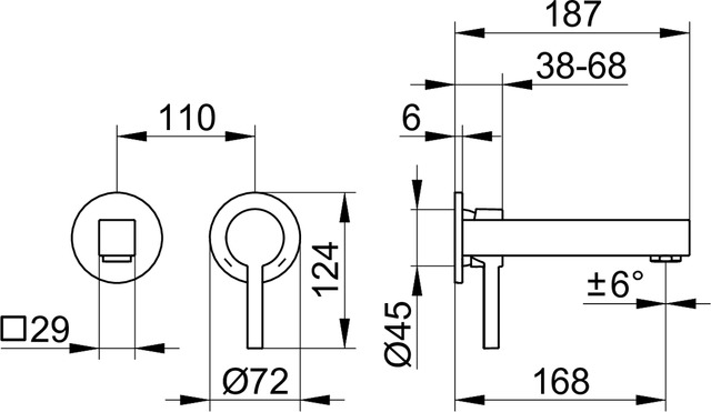 59016010201 Однорычажный смеситель для умывальника KEUCO Edition 90 - Вид №3