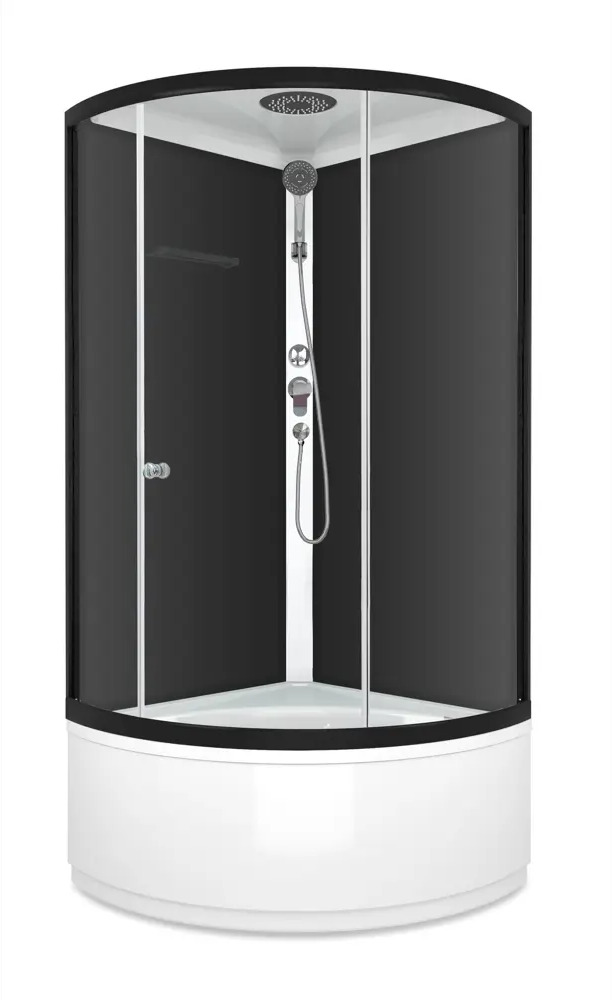 87210061 Душевая кабина Domani-Spa Simple высокий поддон 90x90 см цвет черный STLM-0997367
