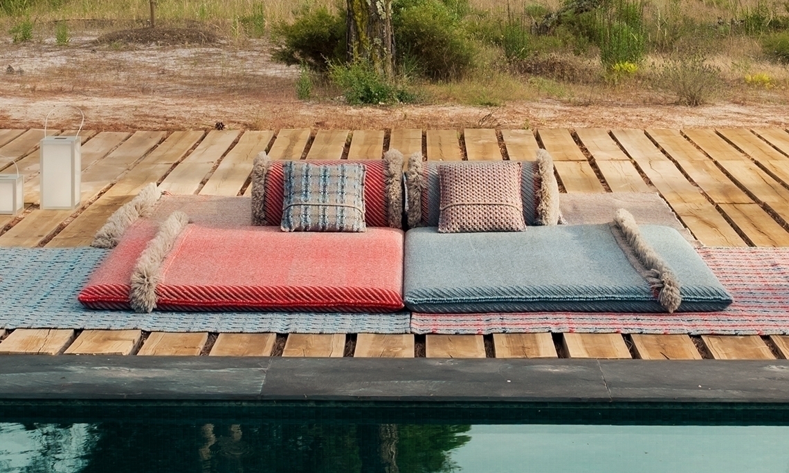 070784 Подушка GL Checks blue 45x45 GAN Garden Layers - Вид №2