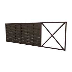 Комплект еврожалюзи для ворот Утес 4x2 м темное дерево