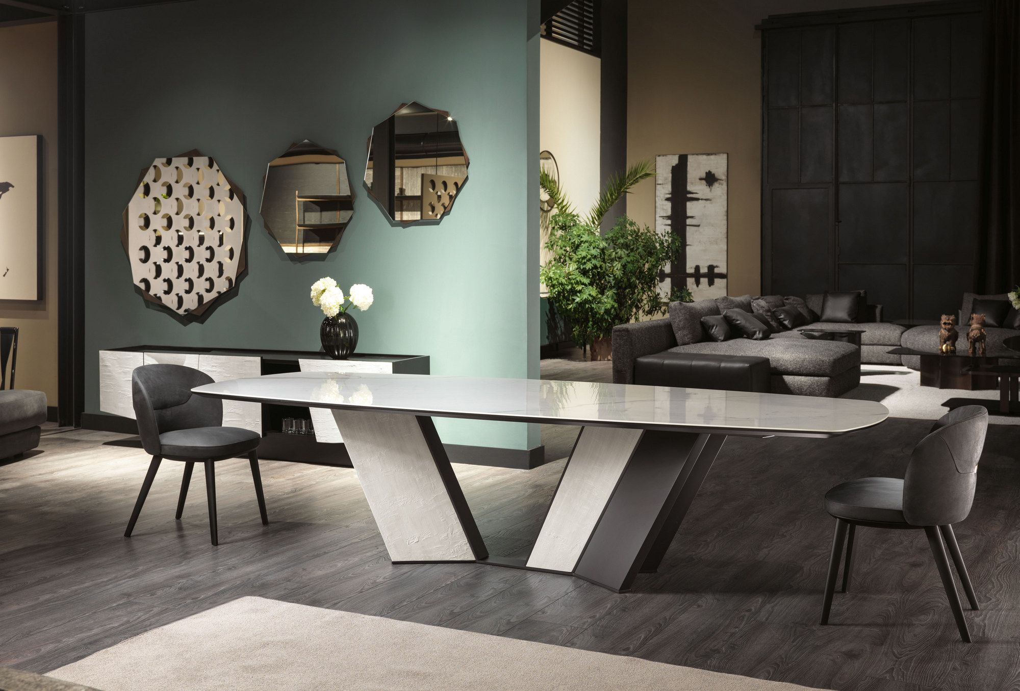 Прямоугольный стол с керамическим верхом и металлическим основанием Cantori Призма ARCH-00077217 - Вид №3