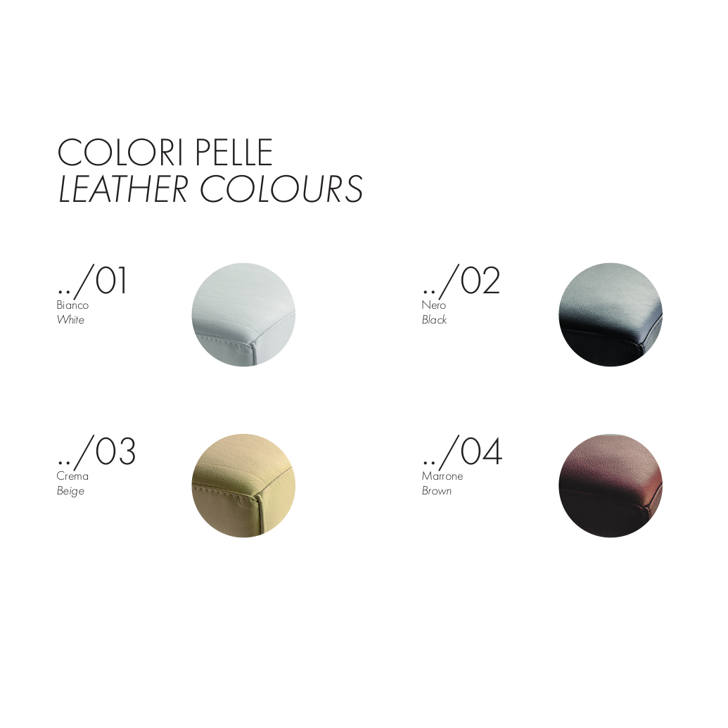 LINO-C/XL/.. 3SC Табурет с 4 ножками из полированной нержавеющей стали - Кожаная подушка CAPITONNE Moderno Treesseci 3SC - Вид №1