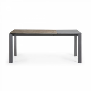 052297 Стол Atta 120 (180) x80 антрацит керамика La Forma Axis